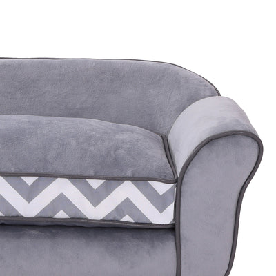 PawHut Dog Sofa Bed for XS-Sized Dogs, Cat Sofa with Soft Cushion, Pet Chair Lounge with Washable Cover, Removable Legs, Wooden Frame - Grey 