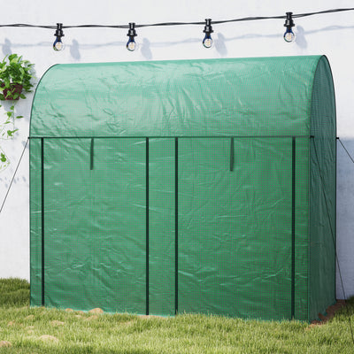 Outsunny 200 x 100cm Walk-In Greenhouse, with Zipped Doors - Green 