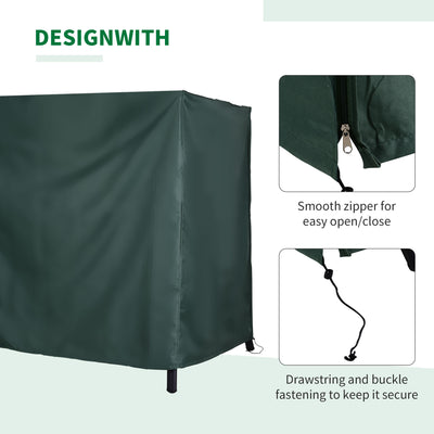 Outsunny 205 x 124cm Three-Seater Swing Chair Protective Cover Deep Green 