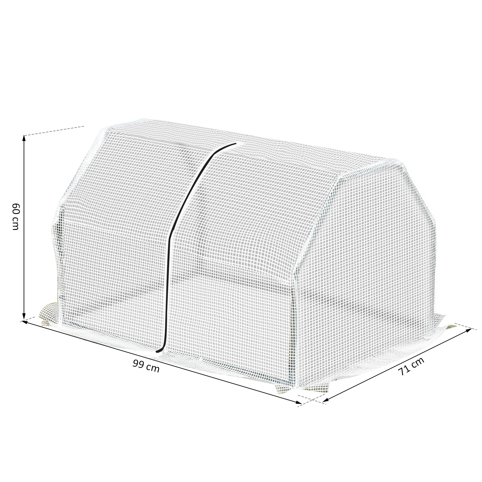 Outsunny Mini  Greenhouse Grow House PVC Cover Steel Frame White 99L x 71W x 60H cm 