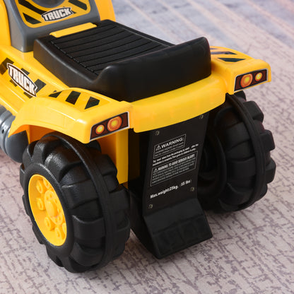 HOMCOM Kids Ride On Excavator Digger w/ Storage Basketball Net Steering NO POWER Wheel Vehicle Truck Toy 
