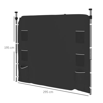 Outsunny 195 x 295cm Replacement Gazebo Sidewall - Black 