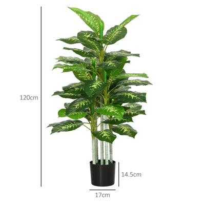 HOMCOM Artificial Evergreen Tree Fake Decorative Plant in Nursery Pot for Indoor Outdoor Decor, 120cm 