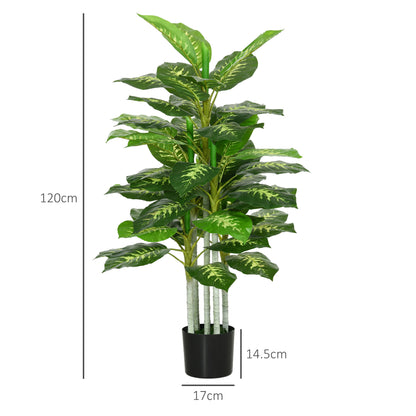 HOMCOM Artificial Evergreen Tree Fake Decorative Plant in Nursery Pot for Indoor Outdoor Decor, 120cm