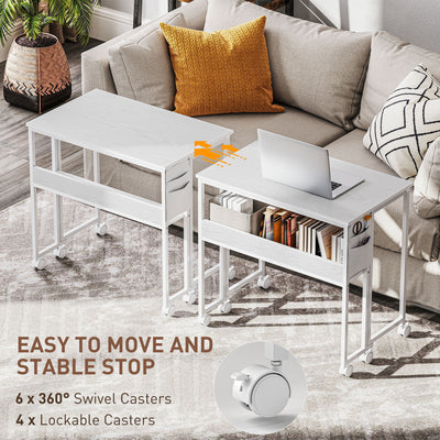 HOMCOM 80 cm Drop Leaf Writing Work Desk - White 