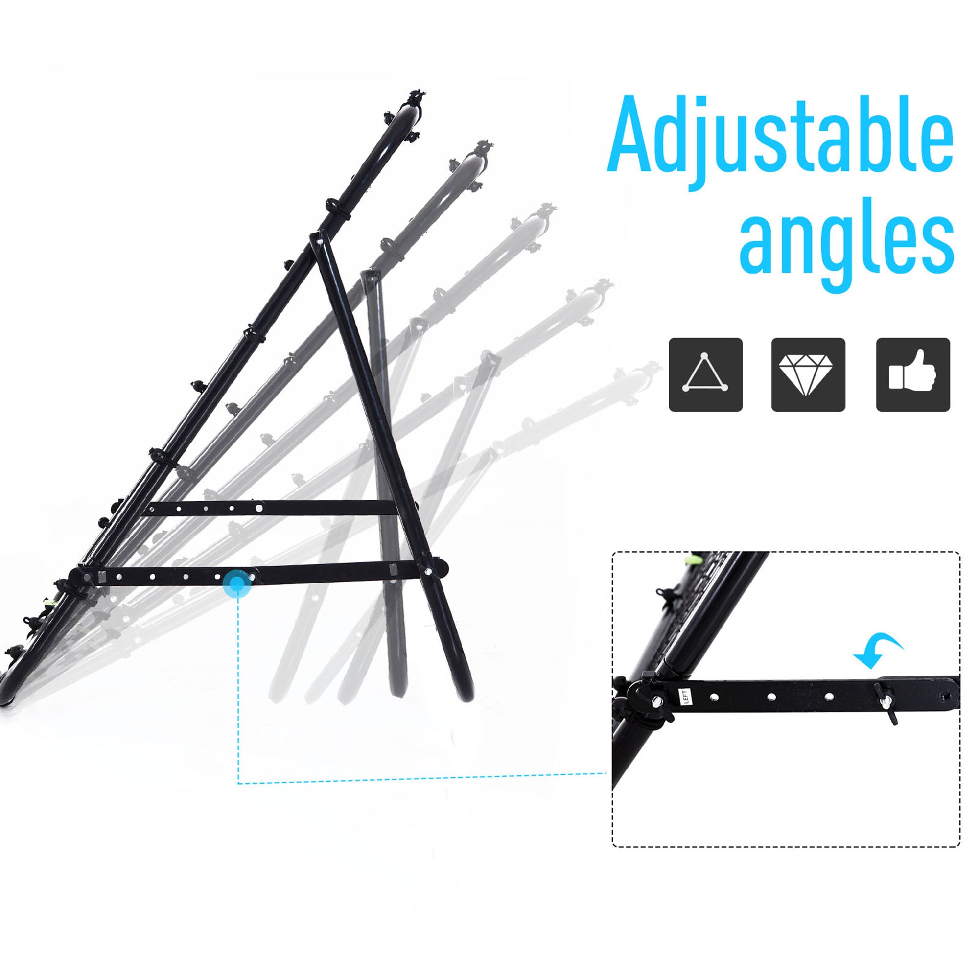 HOMCOM Adjustable Rebounder Net Kickback Target Goal for Teens Adults Training, Black 
