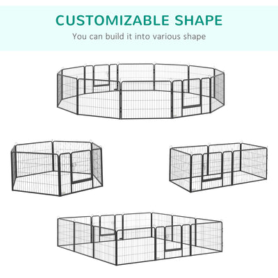 PawHut 12 Panels Heavy Duty Puppy Playpen, for Small Dogs, Indoor and Outdoor Use - Silver 