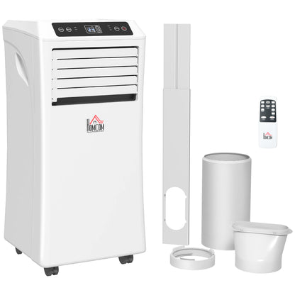 HOMCOM 9000 BTU Air Conditioning Unit, 3-in-1 Portable Air Conditioner, Dehumidifier, Cooling Fan with Remote Control, Digital Display, 2 Speeds, 24H Timer, Window Venting Kit, 18m² 