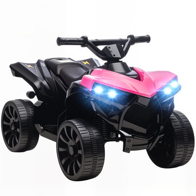AIYAPLAY 6V Kids ATV, 4 Wheeler Electric Ride on Car with Music and LED Headlights, for Ages 3-8 Years Boys and Girls, Pink 