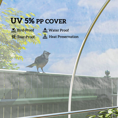 Outsunny 6 X 10m Heavy Duty (150um/6mil) Polypropylene Greenhouse Cover Replacement, UV Resistant Waterproof Plastic Polytunnel Cover, Clear 