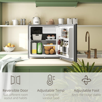 HOMCOM 46 Litre Lockable Countertop Fridge - Grey 