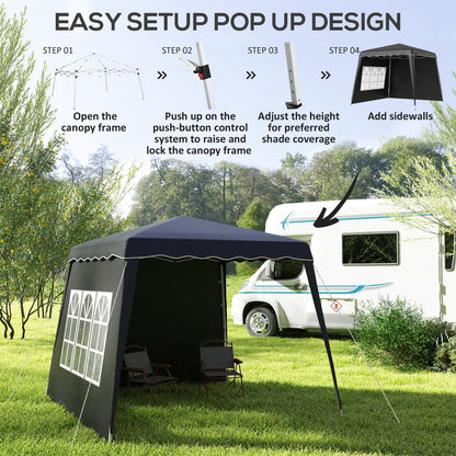 Outsunny 2.4 x 2.4m UV50+ Pop Up Gazebo - Black 