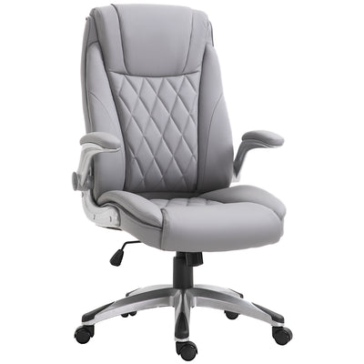 Vinsetto Faux Leather Executive Swivel Office Chair - Grey 