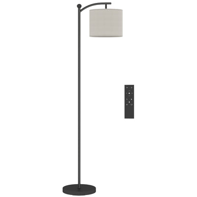 HOMCOM LED Floor Lamp, Stepless Dimmable Reading Standing Lamp with Magnetic Remote Control and 11 Colours Temperature & 11 Brightness Levels, 60 Min Timer for Living Room, Bedroom, Office, Black 