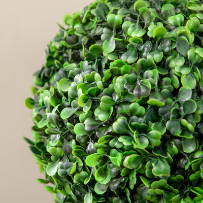 HOMCOM Set of 2 Artificial Plants Boxwood Ball Trees in Pot Fake Plants for Home Indoor Outdoor Decor, 20x20x60cm, Green 