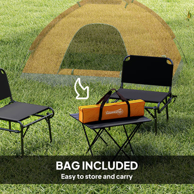 Outsunny 2 Person Camping Tent, Dome Tent with Zipped Doors, Storage Pocket, Portable Handy Bag, Orange 