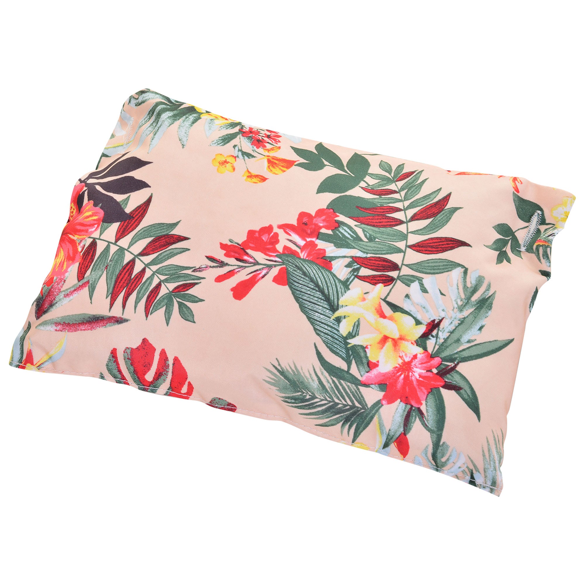 Outsunny Garden Outdoor Hanging Hammock Chair Thick Rope Frame Wooden Arms Safe Wide Seat Garden Outdoor Spot Stylish Multicoloured floral 