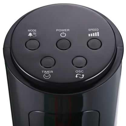 HOMCOM 38'' Freestanding Tower Fan, 3 Speed 3 Mode, 12h Timer, 70 Degree Oscillation, LED Panel, 5M Remote Controller, Black 