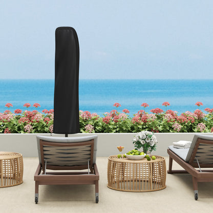 Outsunny 3(m) Garden Cantilever Parasol with Cover and Wind Protection Strap, Round Overhanging Umbrella with Crank Handle and Tilt, Banana Patio Umbrella for Outdoor Sun Shade, UPF50+, Khaki 