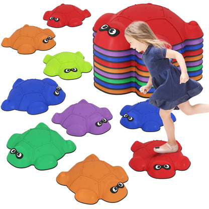 AIYAPLAY 9 PCS Balance Stepping Stones with Non-slip Edge, Indoor Outdoor Obstacle Courses for Kids Ages 3-8 Years, Multicoloured 