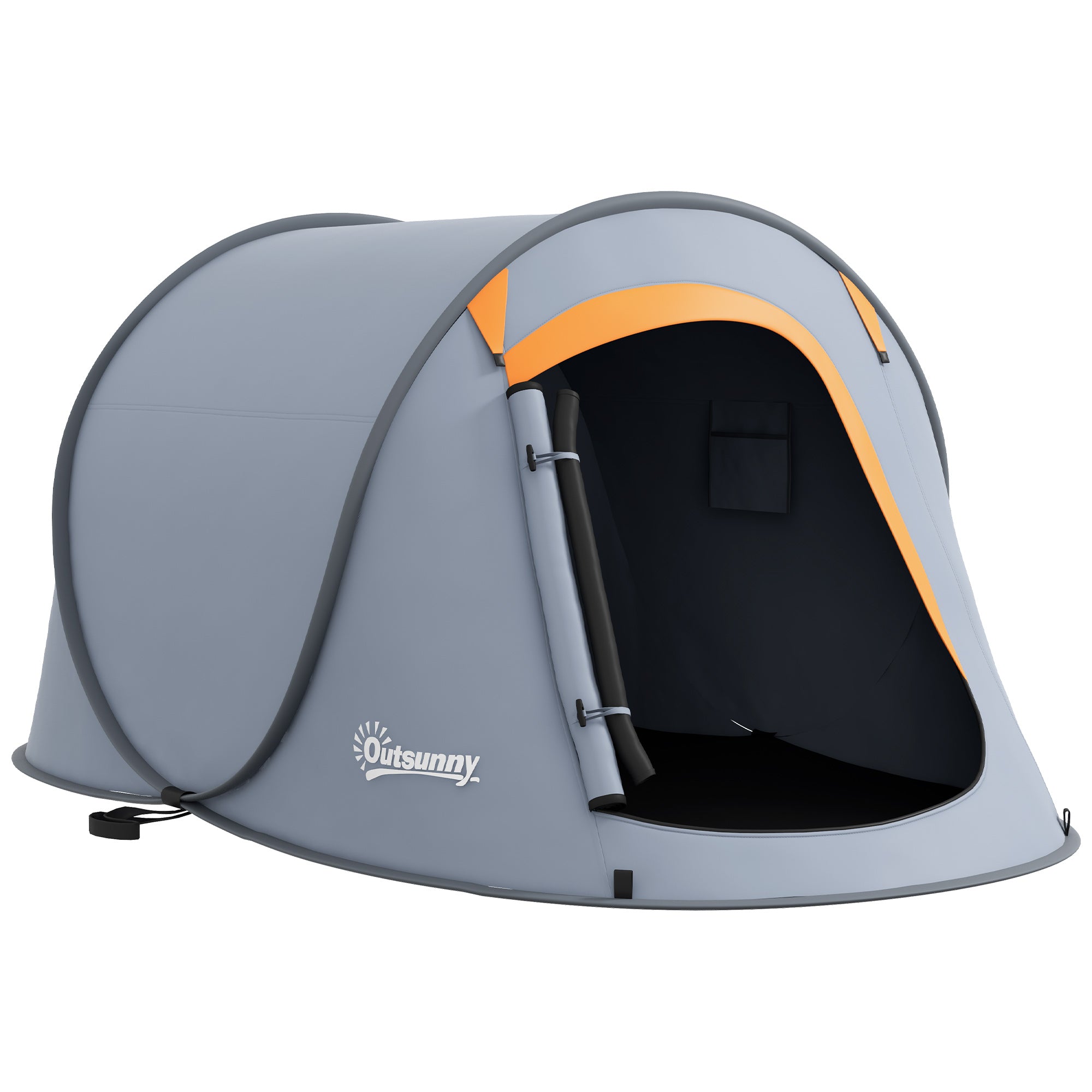 Outsunny Two-Man Pop-Up Dome Tent, with Accessories - Grey 