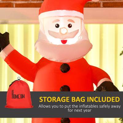 HOMCOM 7ft Christmas Inflatable Santa Claus from Chimney, Blow-Up Outdoor LED Garden Display for Lawn, Party 