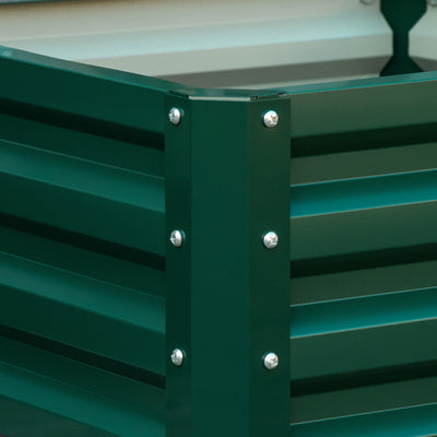 Outsunny Set of Two 60 x 60cm Steel Planter Boxes - Green 
