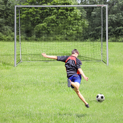 SPORTNOW 10ft x 6.5ft Football Goal, Football Net for Garden with Ground Stakes, Quick and Simple Set Up 