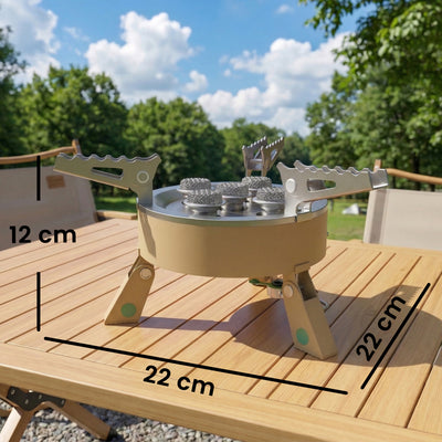 Outsunny 7000W Camping Stove with Piezo Ignition, High Power Gas Stove with 50kg Capacity and Carry Bag for Outdoor Hiking Khaki 