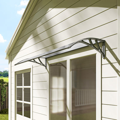 Outsunny Front Door Canopy, Outdoor Awning, Rain Shelter, 110 x 60cm, Grey 