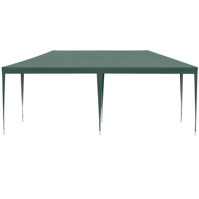 Outsunny 6x3 m Party Tent Gazebo Marquee Outdoor Patio Canopy Shelter with Windows and Side Panels, Green 