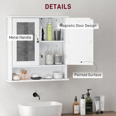 kleankin Bathroom Wall Storage Cabinet - White 