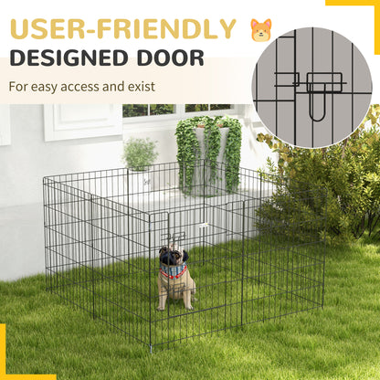 PawHut 8 Panel DIY Dog Pen with Door, for Dogs, Small Animals, Indoor/Outdoor Use, 76cm High 