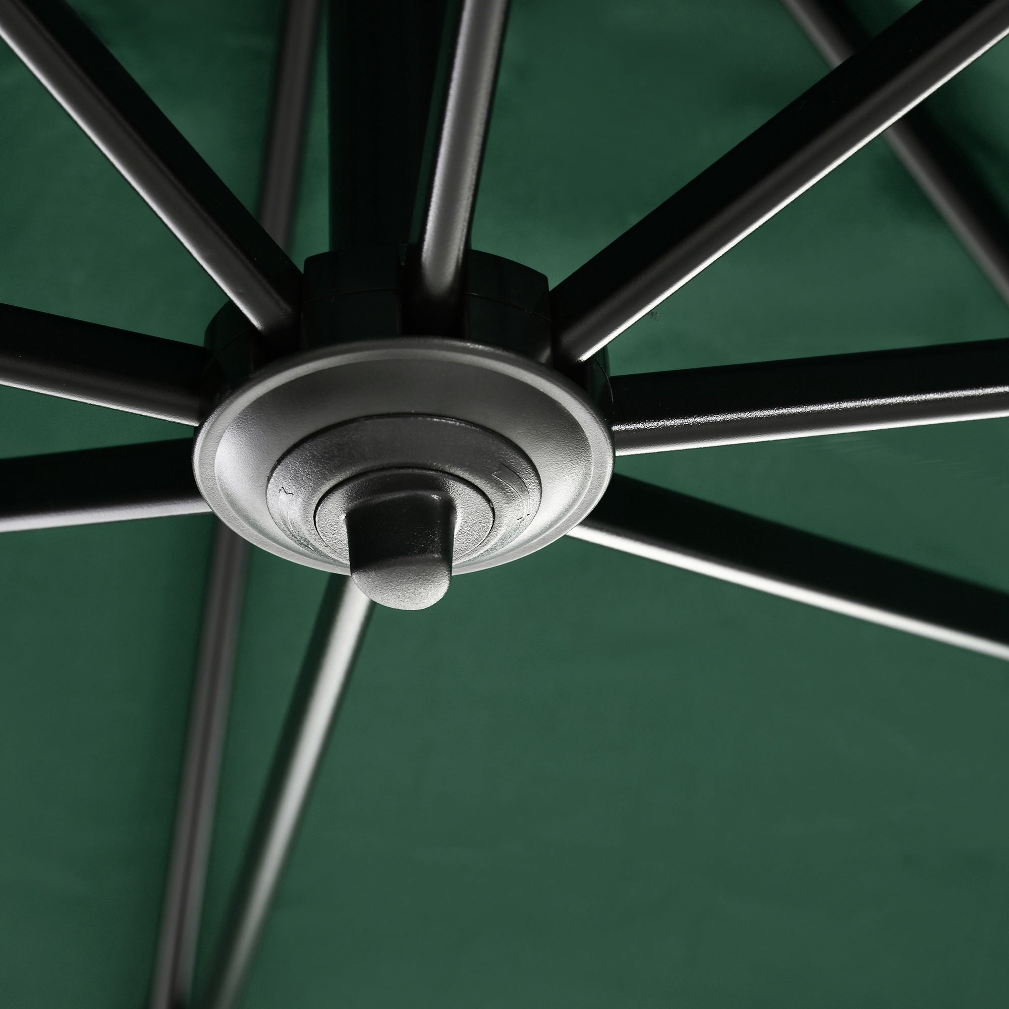 Outsunny Square Umbrella Parasol W/360\'c2\'b0 Rotation, 245Lx245Wx248H cm-Green