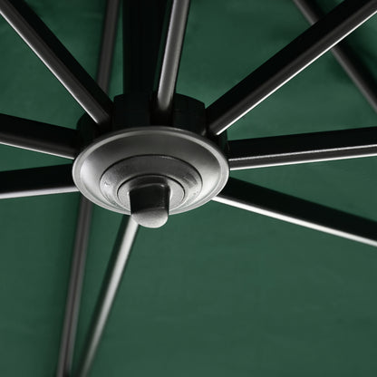 Outsunny Square Umbrella Parasol W/360\'c2\'b0 Rotation, 245Lx245Wx248H cm-Green