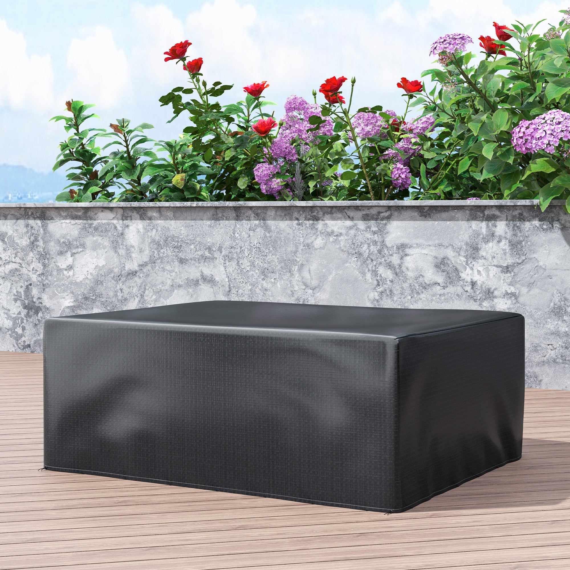 Outsunny Garden Furniture Cover, Waterproof Anti-UV Large Protective Patio Set Covers, 235 x 190 x 90cm, Black 
