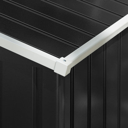 Outsunny 7.7 x 5.7ft Metal Garden Shed, Galvanised Outdoor Tool Storage House with Ventilation Slots and Sliding Doors, Grey 