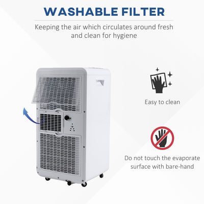 HOMCOM 10000 BTU Air Conditioning Unit, 3-in-1 Portable Air Conditioner, Dehumidifier, Cooling Fan with Remote Control, LED Display, 2 Speeds, 24H Timer, Window Venting Kit, 18m\'c2\'b2 