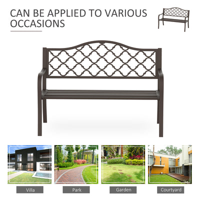 Outsunny Antique Style Outdoor Cast Iron Front Porch Bench Path Chair Seat Outdoor 