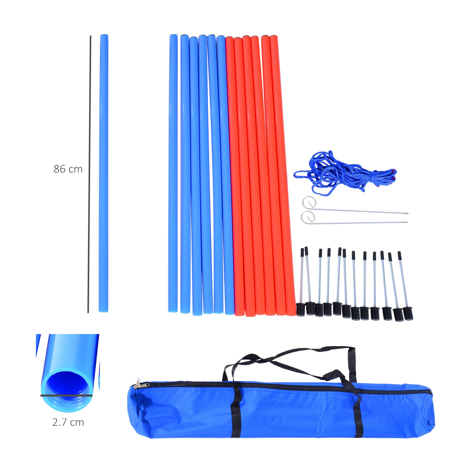 PawHut Pet Agility Training Equipment Dog Play Run Obedience Training Set Adjustable (Poles) 