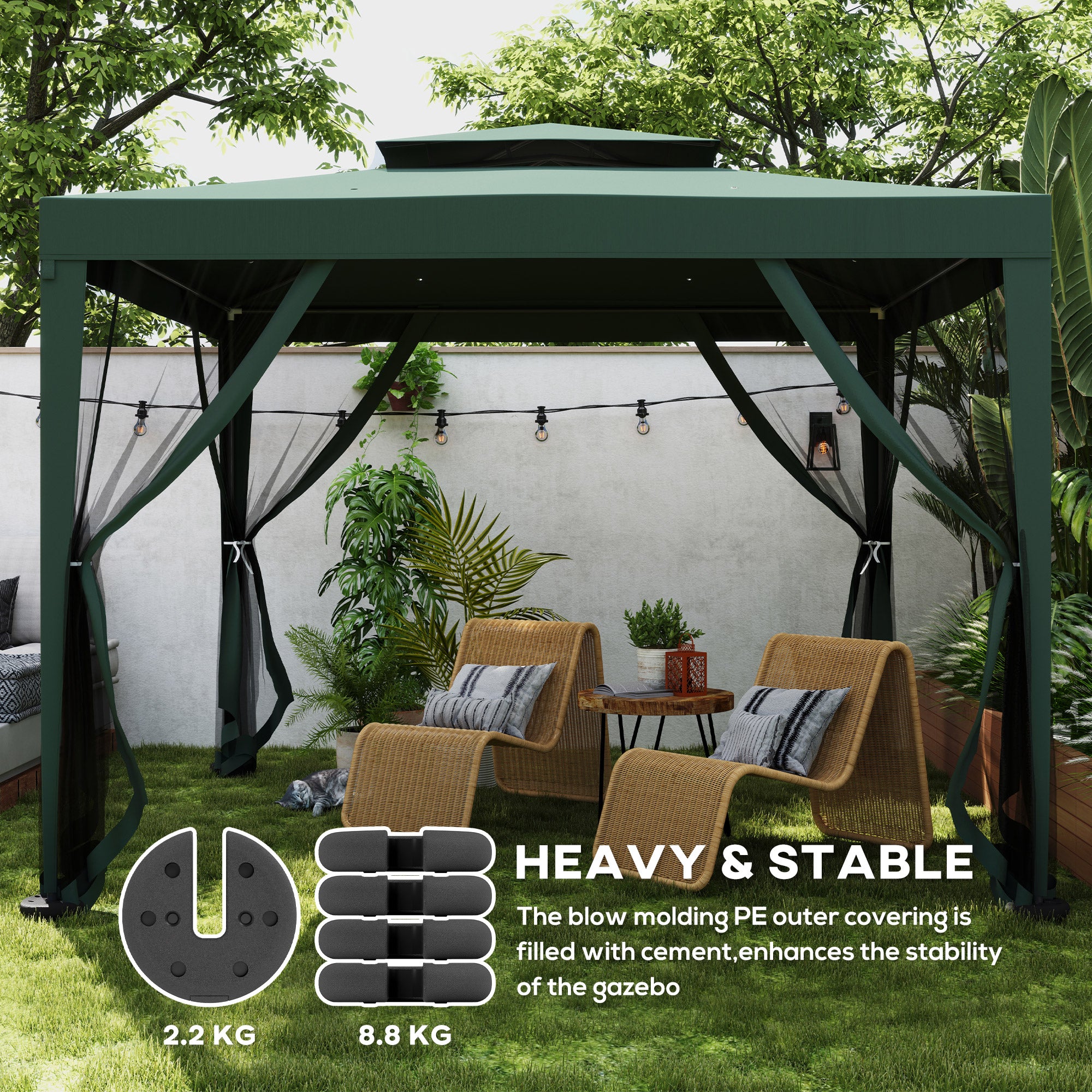 Outsunny Set of 4 PCs Gazebo Sand Weight Bag Bags Leg Weights Marquee Party Tent Canopy 8.8KG 