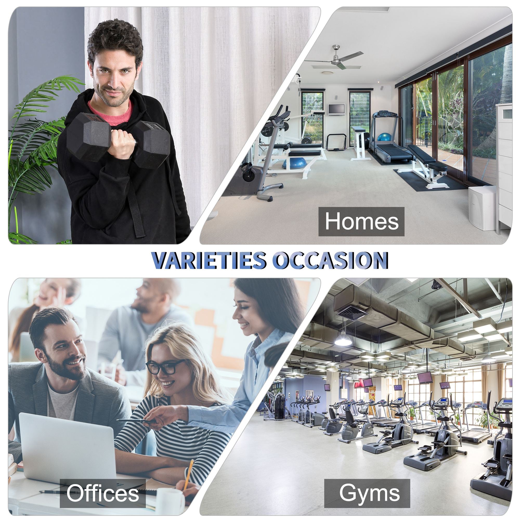 HOMCOM 17.5KG Single Rubber Hex Dumbbell Portable Hand Weights Dumbbell Home Gym 