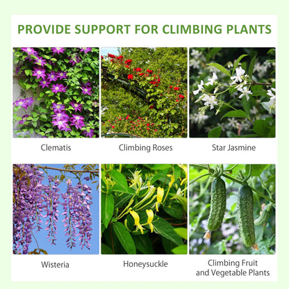 Outsunny Metal Trellis Set of 2, Garden Trellis for Climbing Plants Support Frames, Leaf Design 