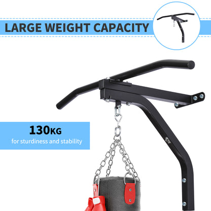 HOMCOM Punching Bag Hanger Wall Mount Bracket Kick Boxing MMA Training Frame Home Fitness Workout Pull Up Bar, Black 