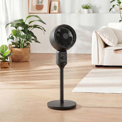 HOMCOM Air Circulator Fan Pedestal Cooling Fan with 3 Speed and Carry Handle, 9 Inch, Black 