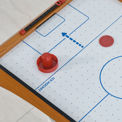 HOMCOM 2.5FT Tabletop Air Hockey Game Table Wooden Portable Party Gaming Toy for Kids Children Adult 