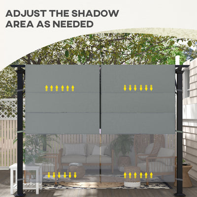 Outsunny 2 Pcs UV Protection Pergola Replacement Canopy, Pergola Shade Cover, Easy to Install, for 3 x 3(m) Pergola, Dark Grey 