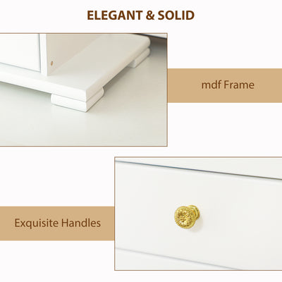 HOMCOM 4-Tier Jewellery Box with Mirror and 2 Drawers - White 