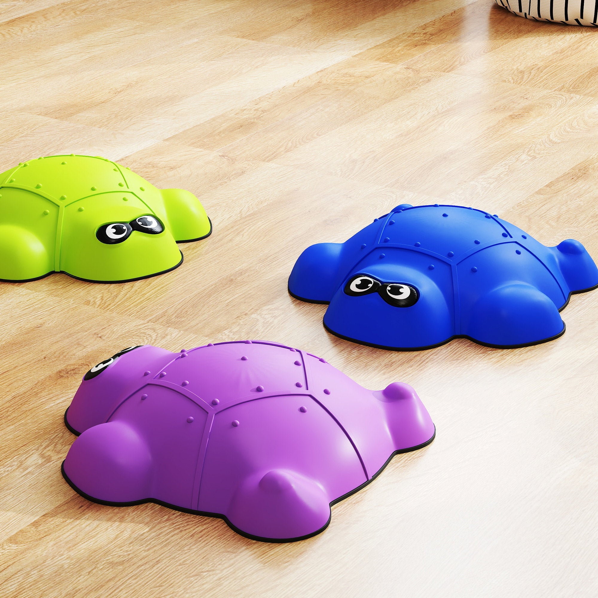 AIYAPLAY 9 PCS Balance Stepping Stones with Non-slip Edge, Indoor Outdoor Obstacle Courses for Kids Ages 3-8 Years, Multicoloured 