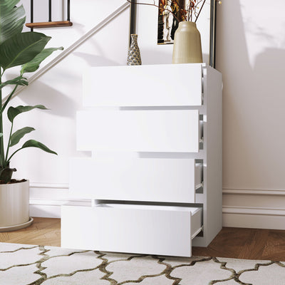 HOMCOM Chest of Drawers, 4-Drawer Storage Cabinets, Modern Dresser, Storage Drawer Unit for Bedroom 